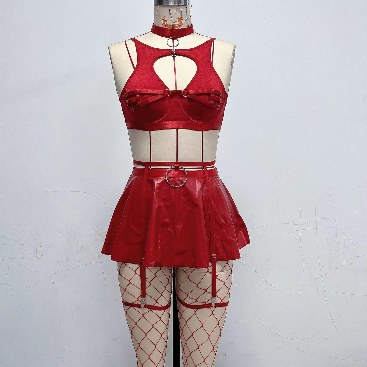 Vespera Leather Bra Set