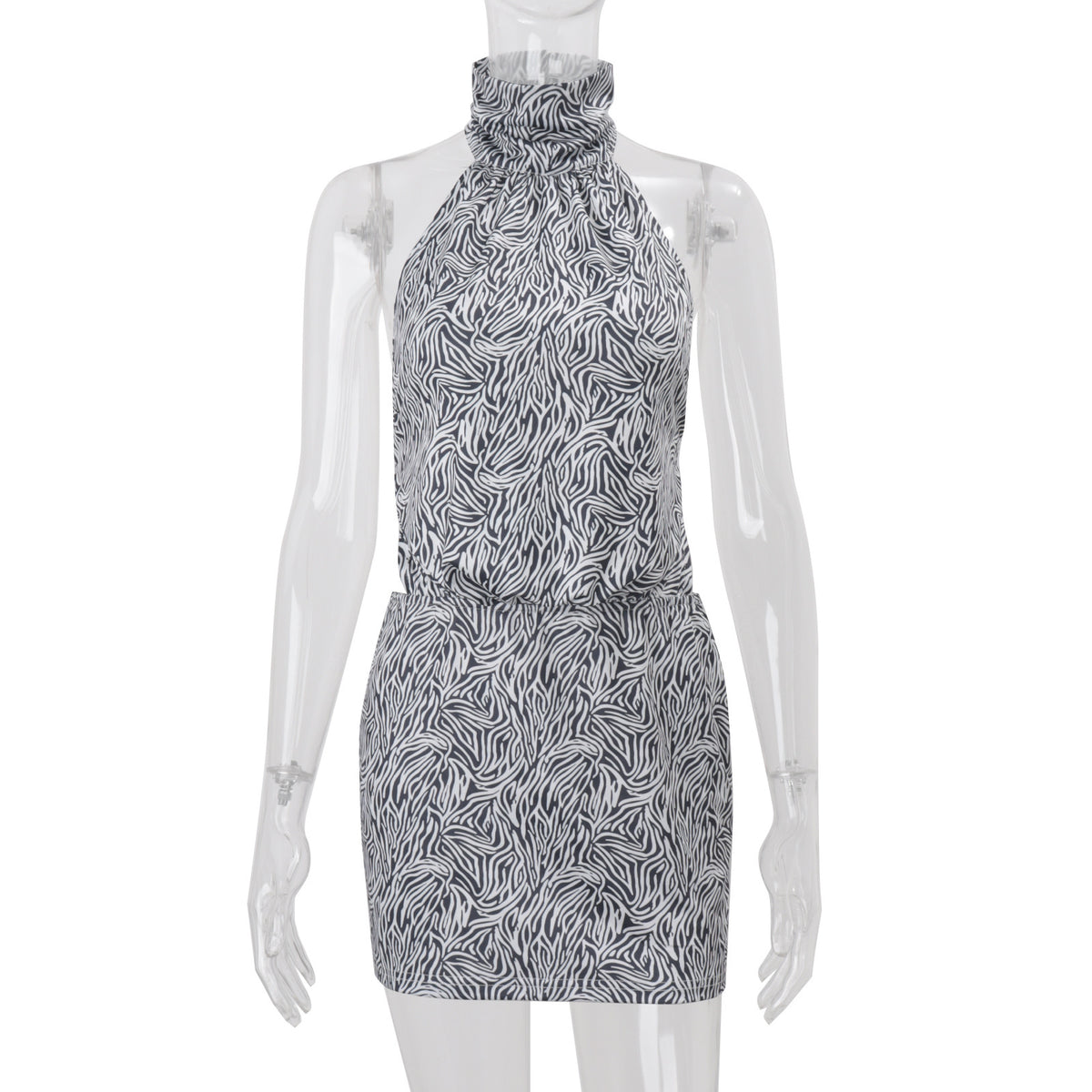 Savanna Zebra Halter Dress