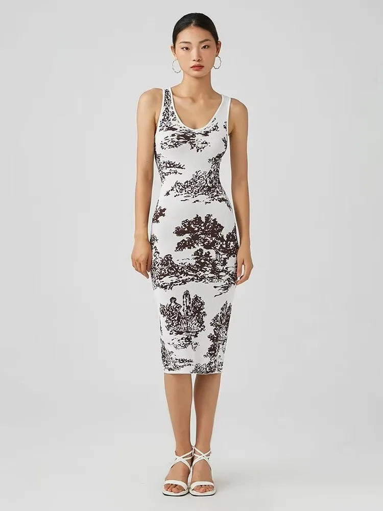 Jacquard Landscape Sling Dress