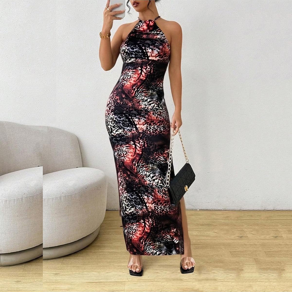 Marisol Backless Print Dress