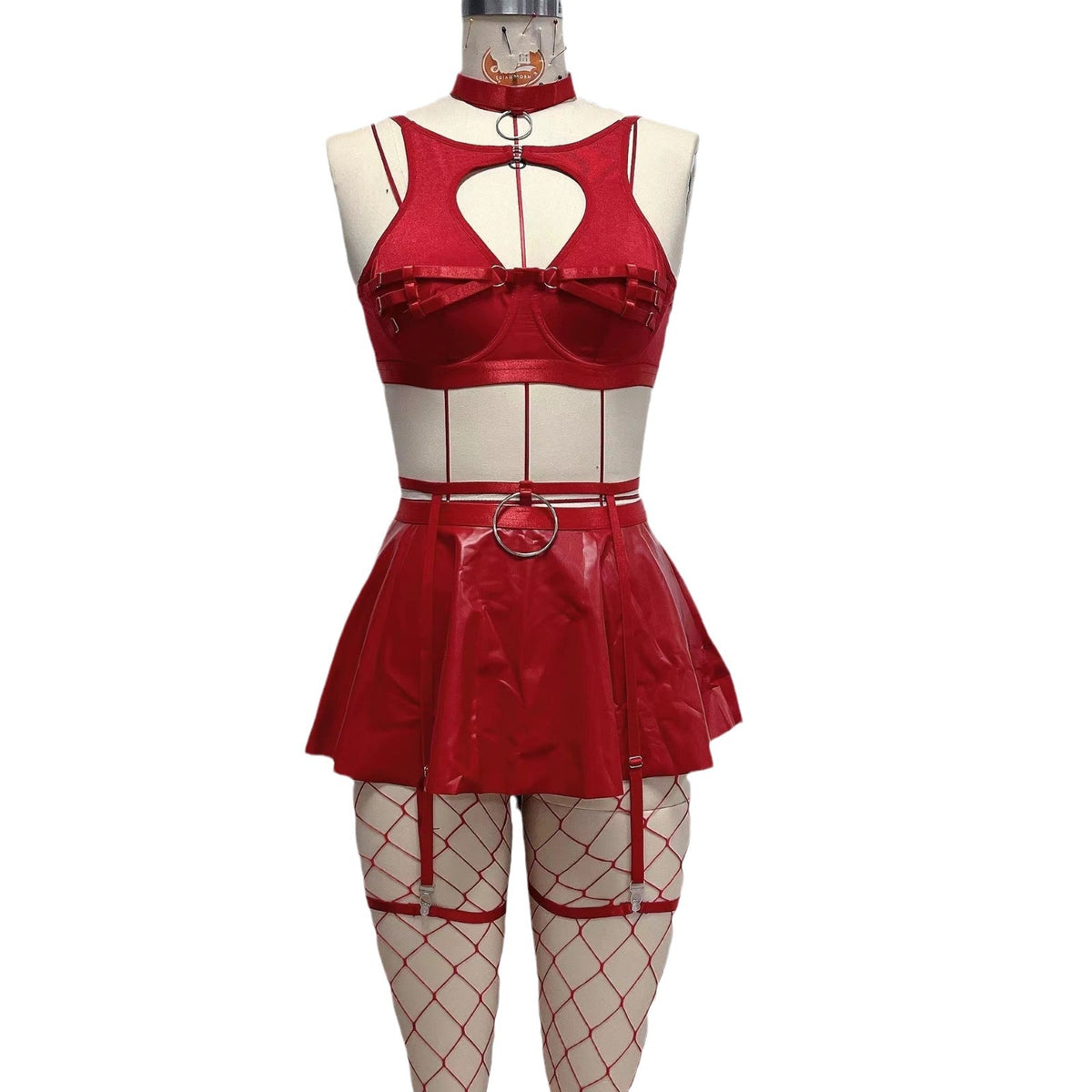 Vespera Leather Bra Set