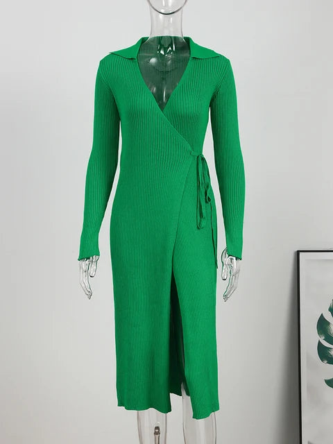 Evergreen Wrap Party Dress