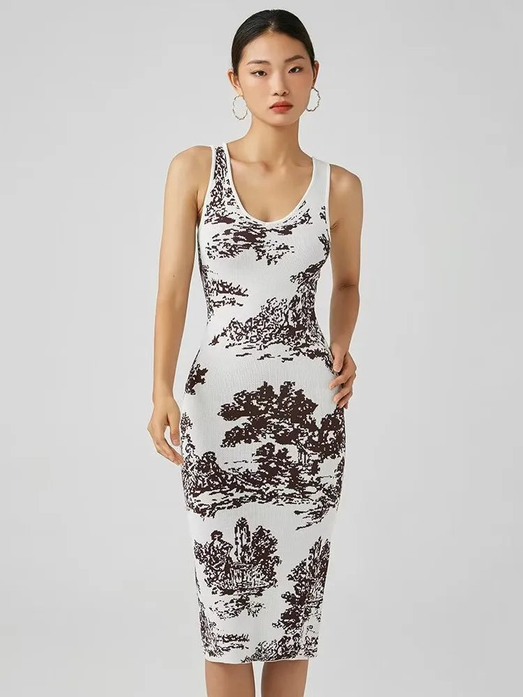 Jacquard Landscape Sling Dress