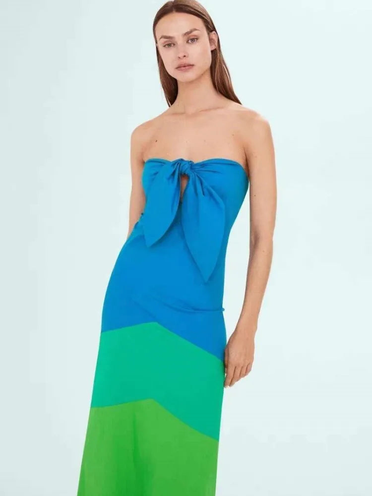 Tie-Dye Knotted Bow Dress