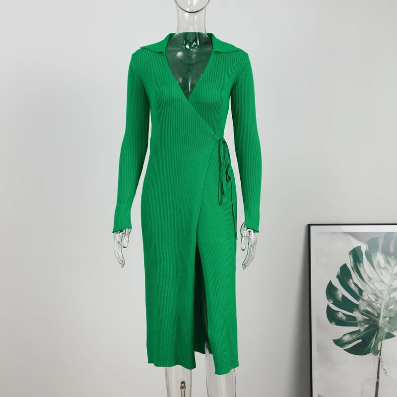 Evergreen Wrap Party Dress