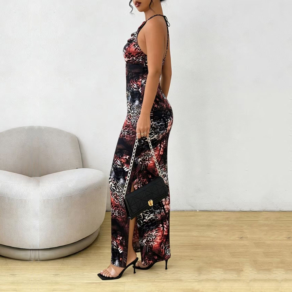 Marisol Backless Print Dress