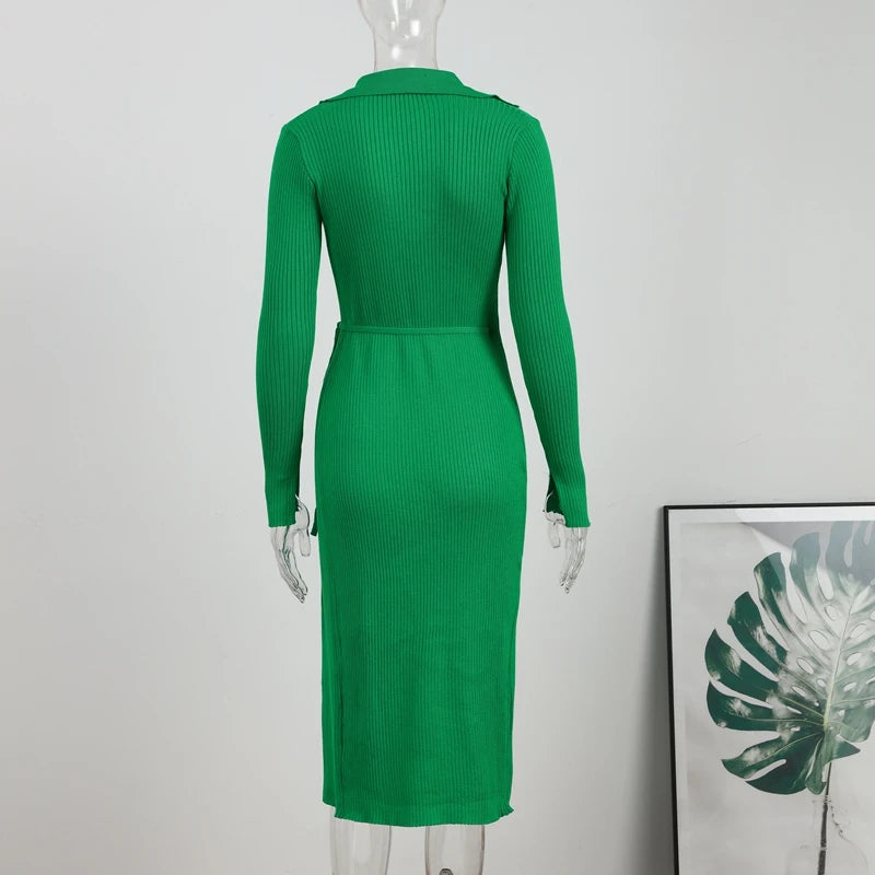 Evergreen Wrap Party Dress