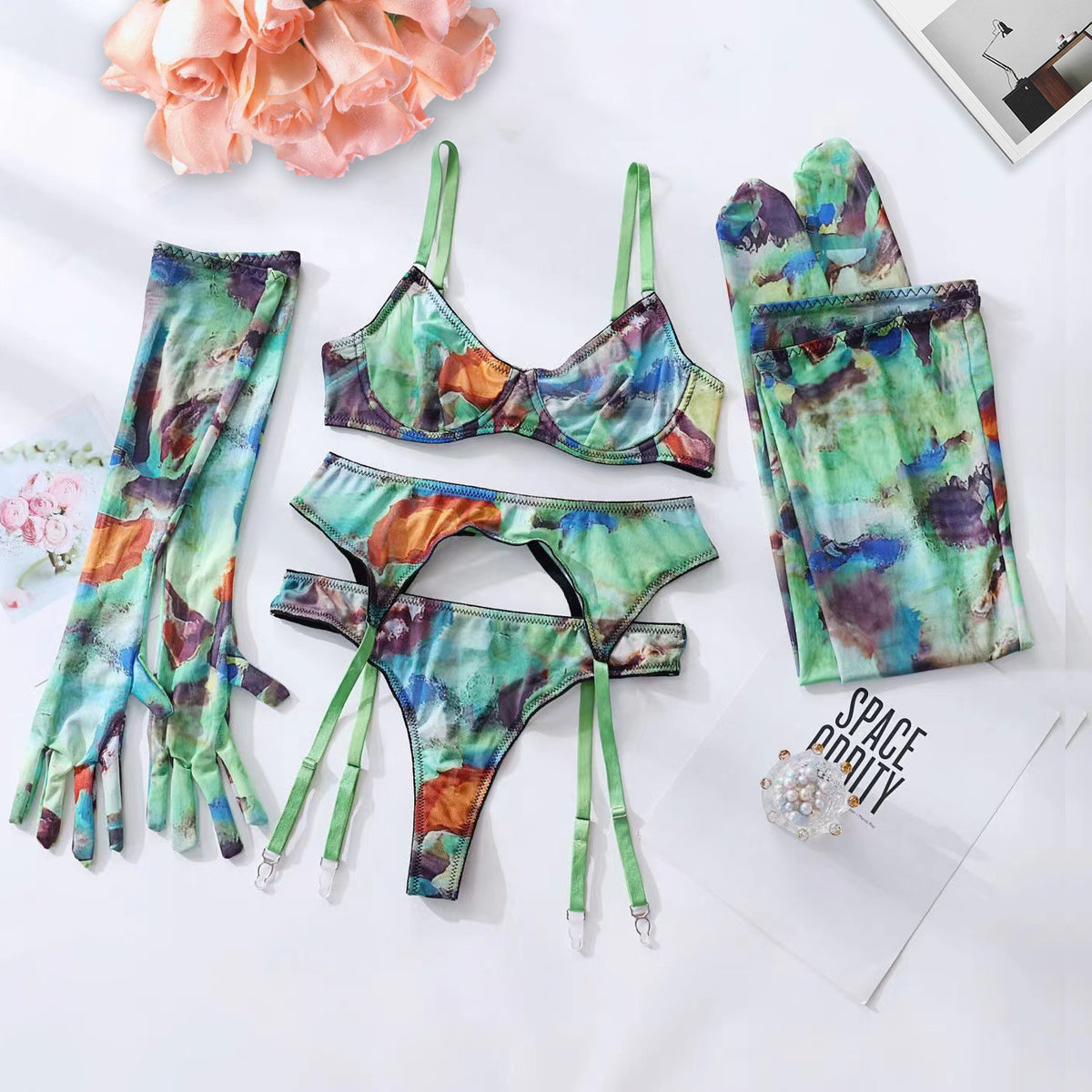 Zinnia Tie-Dye Lingerie Set