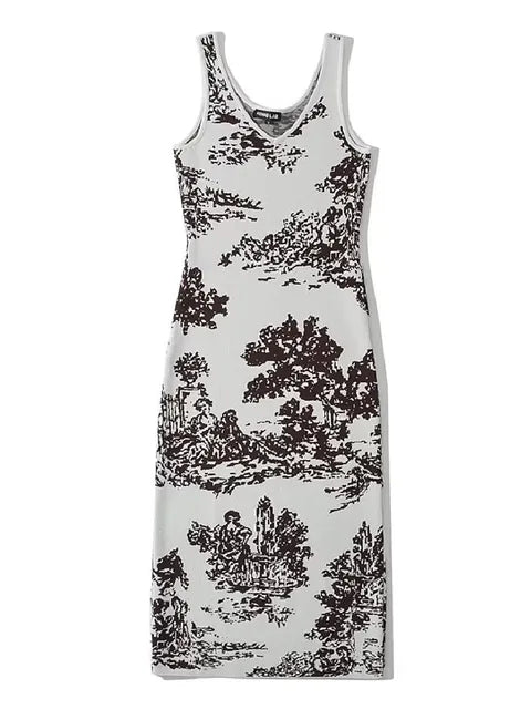 Jacquard Landscape Sling Dress