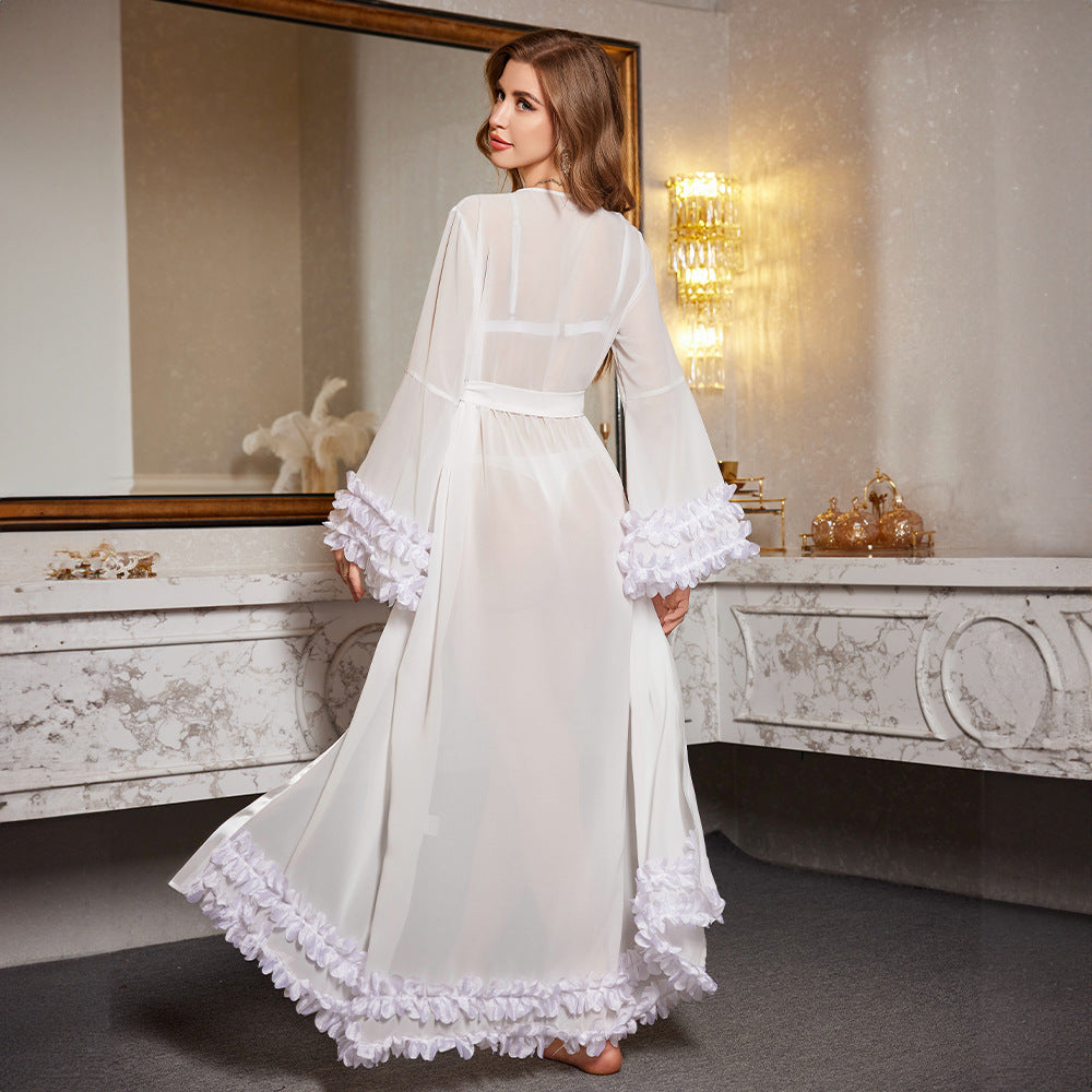 Sheer Lace Long Robe