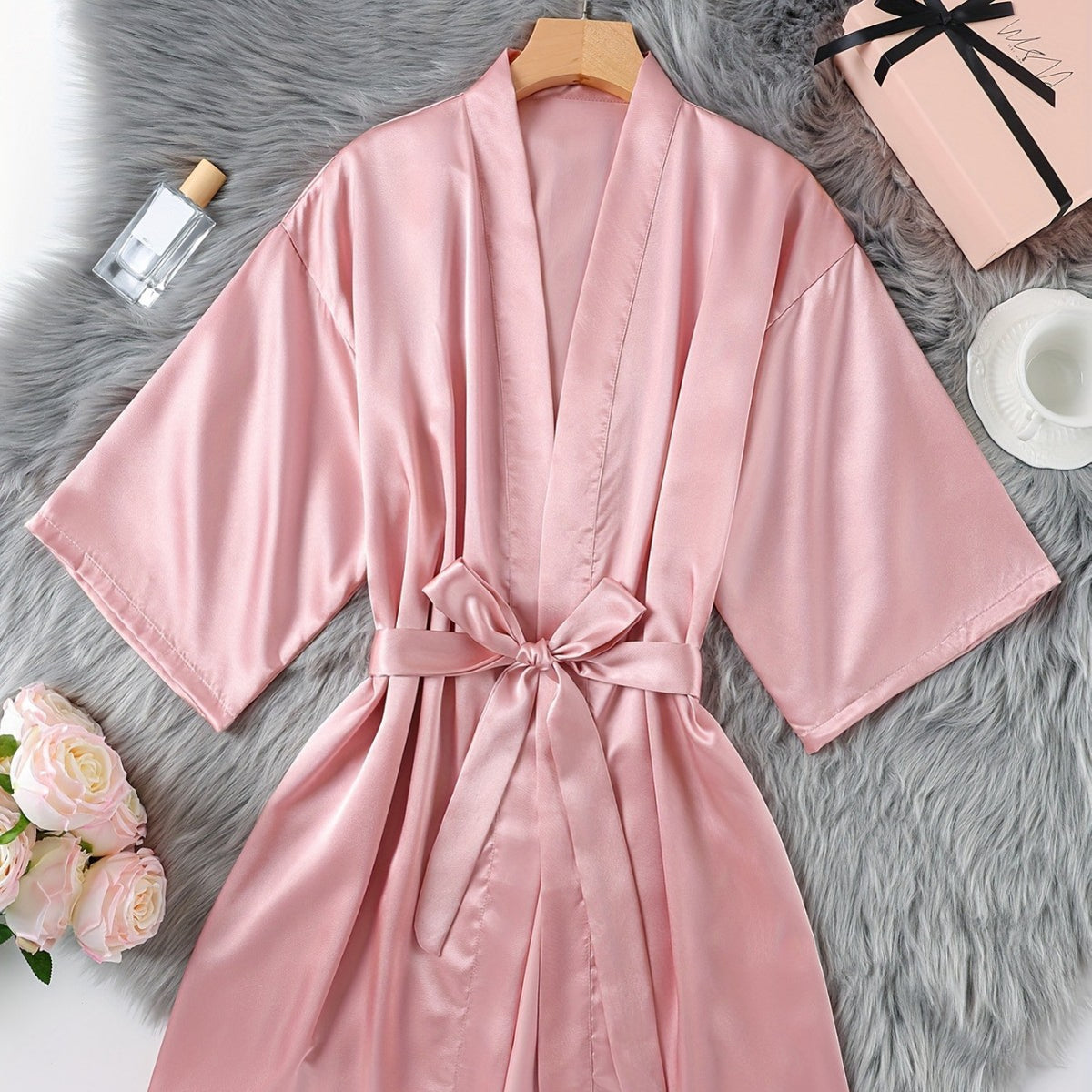 Blush Silk Strap Set