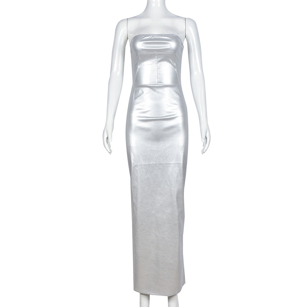 Anya Leather Maxi Dress