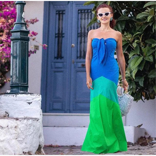 Tie-Dye Knotted Bow Dress