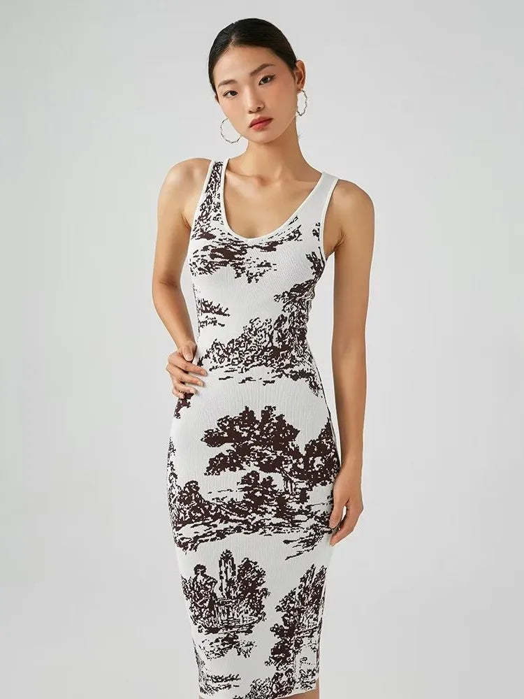 Jacquard Landscape Sling Dress
