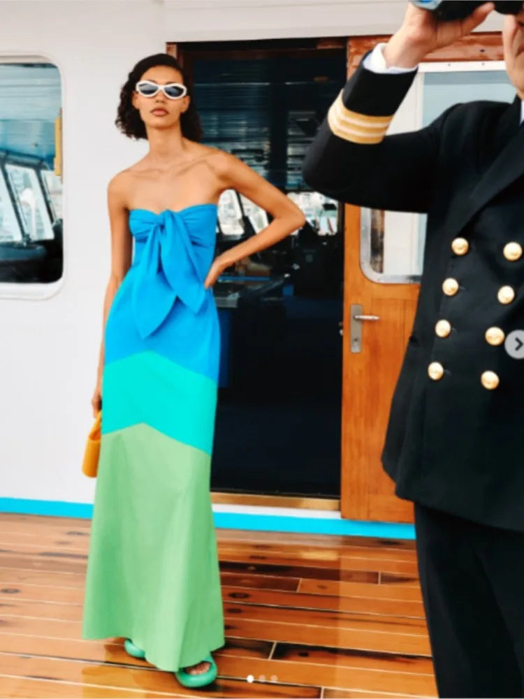 Tie-Dye Knotted Bow Dress