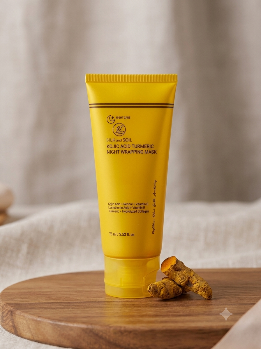 Silk and Soil Kojic Acid Turmeric Night Wrapping Mask, product detail view